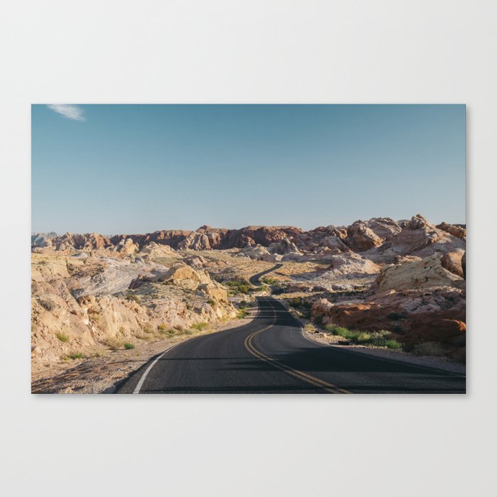 Windy Desert Road Canvas Print