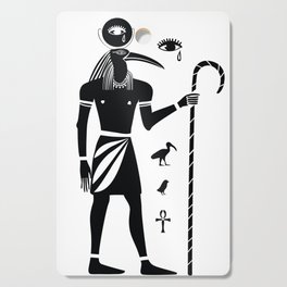 The ancient Egyptian god Thoth with the head of an ibis and ancient Egyptian symbols Cutting Board