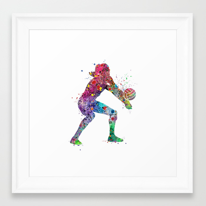 Volleyball Girl Watercolor Print Girls Room Decor Volleyball