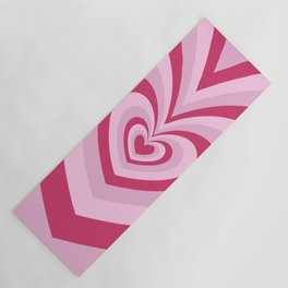 Valentines Beating Hearts (Pink + Red) Yoga Mat