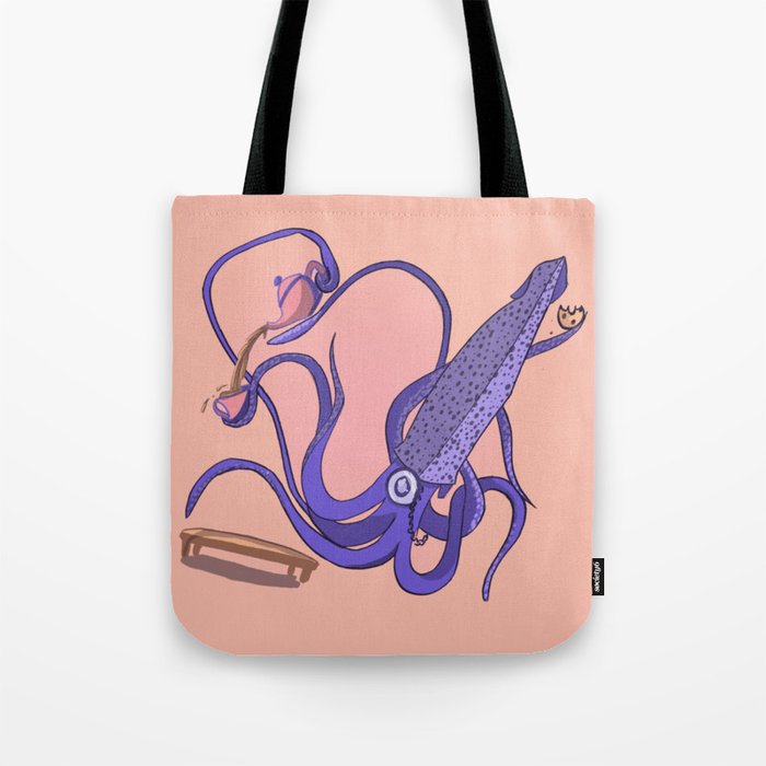 Fancy Squid Tea Party Tote Bag