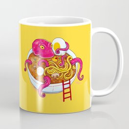 Bowl of ramen with octopus taking a bath Coffee Mug