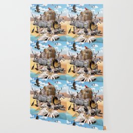 Desert African Animal Animals Group Scene Wallpaper
