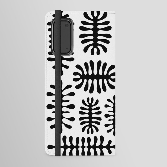 White and black seaweed inspired by Matisse Android Wallet Case