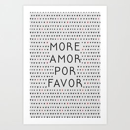 More Amor Black & Red, Heart Pattern Art Print | Love, Graphicdesign, Romantic, Moreamor, Anniversary, Sweet, Porfavor, Valentines, Heart, Cute 