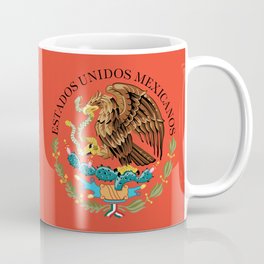Mexican Crest on Adobe red Coffee Mug | Osprey, Mexican, Nochtli, Graphicdesign, Flag, Crest, Mexicanos, Seal, Mexico, Coatofarms 