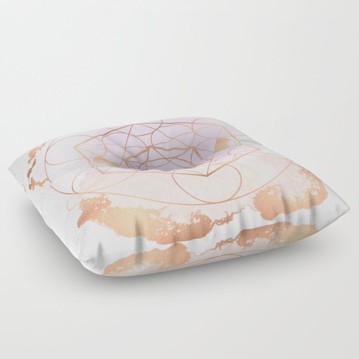 Light Me Up and Away - Copper Rose Gold Floor Pillow