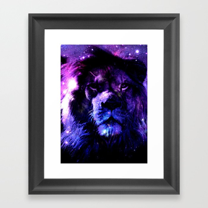 Lion leo purple Framed Art Print