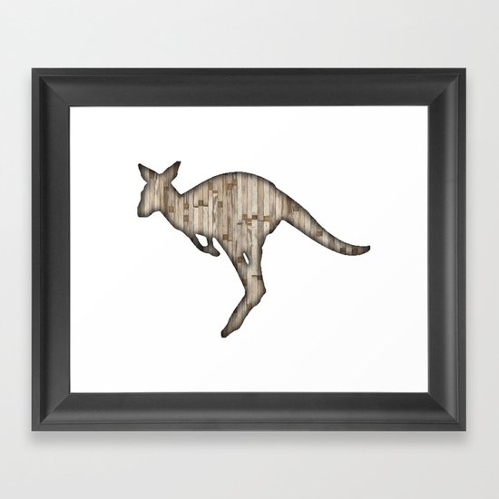 wooden kangaroo Framed Art Print