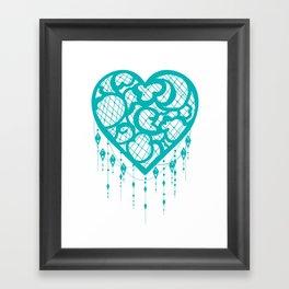 Heart-Catcher Teal Framed Art Print