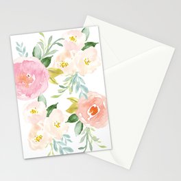 Sweet Pink Blooms (Floral 02) Stationery Cards