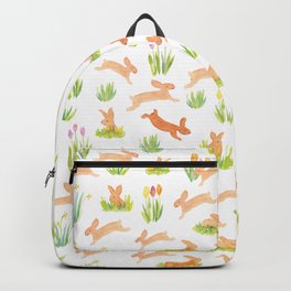 Jumping bunnies Backpack | Kidsroom, Happybunnies, Eastergift, Easter, Nurserydecor, Springwatercolor, Upliftingart, Spring, Softwatercolors, Painting 