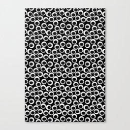 Googly eye pattern – black Canvas Print