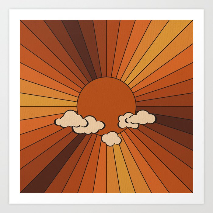 Retro Sunshine Art Print By Alisagal Society6