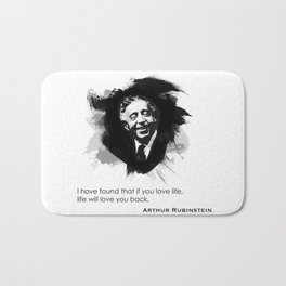 Arthur Rubinstein - Love Life Bath Mat | Piano, Graphicdesign, Mozart, Symphony, Liszt, Rubinstein, Orchestra, Classical, Instrument, Schubert 