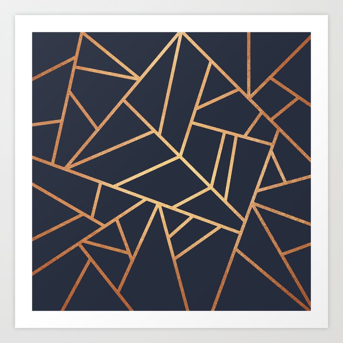 Copper and Midnight Navy Art Print