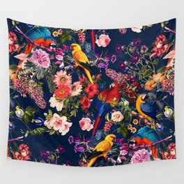 FLORAL AND BIRDS XII Wall Tapestry