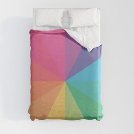 Minimal Simple Colourful Rainbow Circle Design Duvet Cover