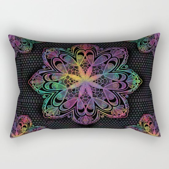 Kaleidoscope Mandala Rectangular Pillow
