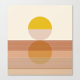 Abstraction_SUNRISE_SUNSET_BEACH_OCEAN_REFLECTION_POP_ART_0401A Canvas Print