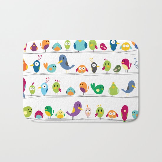 the birds are sitting and gazing... Bath Mat