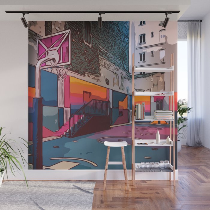 Play The Game Basketballcourt Wall Mural By Theartkroep Society6