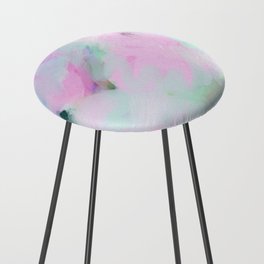 Abstract Pastel Mauve Pink Flowers by Emmanuel Signorino Counter Stool