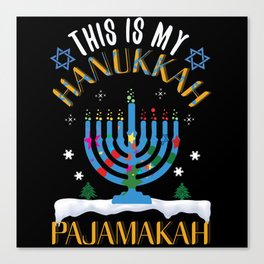 Christmas This My Hanukkah Pajamakah Menorah 2021 Canvas Print
