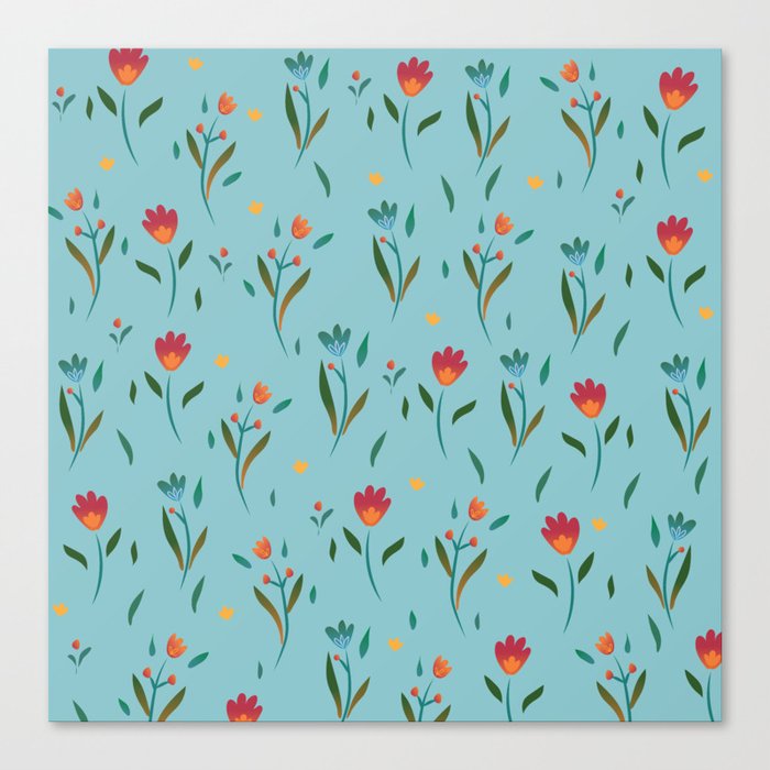 Pattern spring flowers Canvas Print