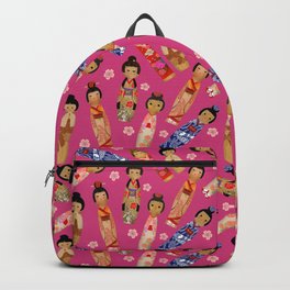 Kokeshi Doll Pink Backpack