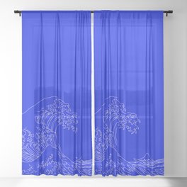 Hokusai's Wave Sheer Curtain