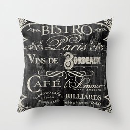 Paris Bistro V Throw Pillow