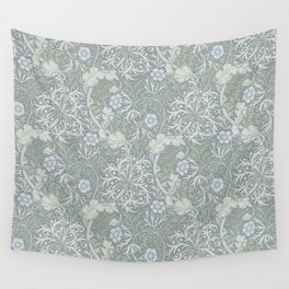 William Morris Vintage Seaweed Silver Ecru Botanical Floral Wall Tapestry