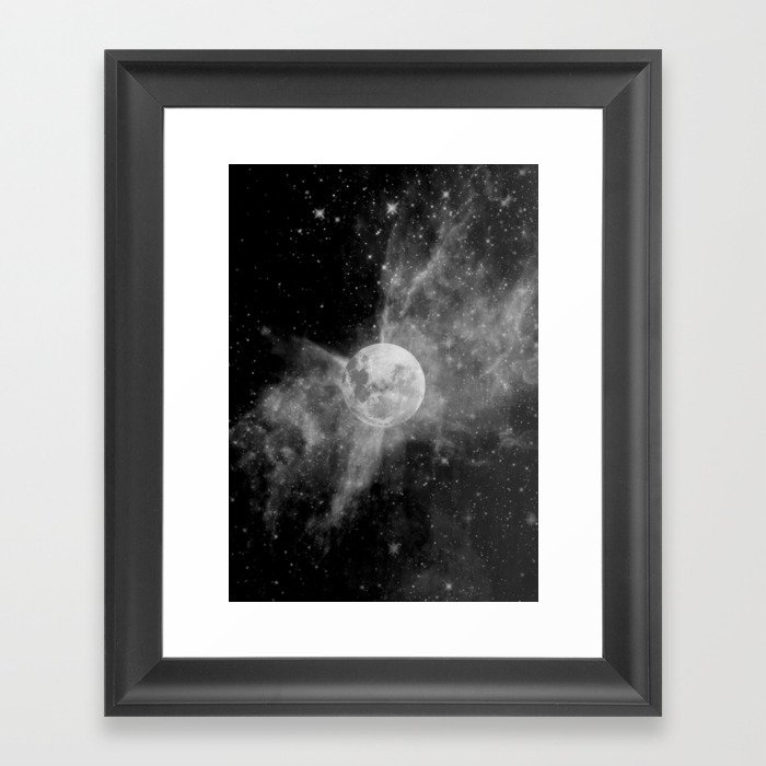 Monochrome Moon Framed Art Print