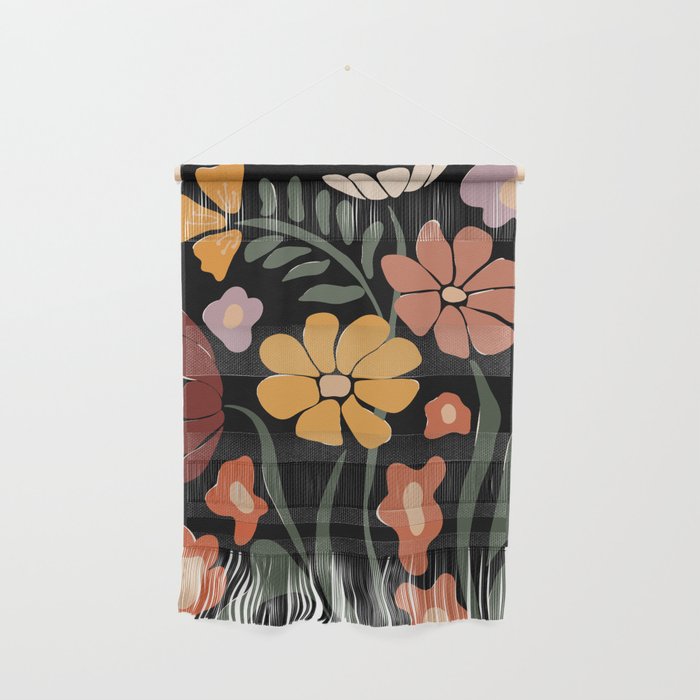 TROPICAL floral night Wall Hanging