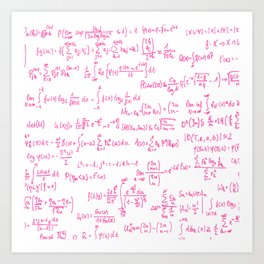 Pink Math Equations Art Print