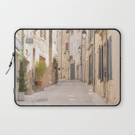 Street In Ménerbes, France | French Provence Travel Photography Art Print | Pastel Color Architecture Photo Laptop Sleeve