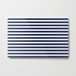 Ebb and Flow Nautical Stripes  Metal Print | Stripes, Navyblue, Lines, Graphicdesign, Striped, Lined, Digital, Leahmcphail, Nauticalstripes, Pattern 