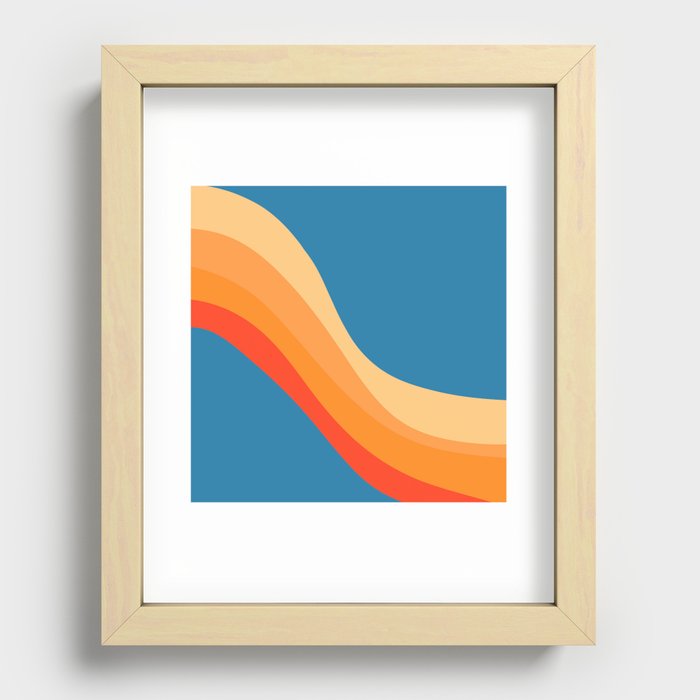 Wavy Retro Design II - Colorful Art Pattern  Recessed Framed Print