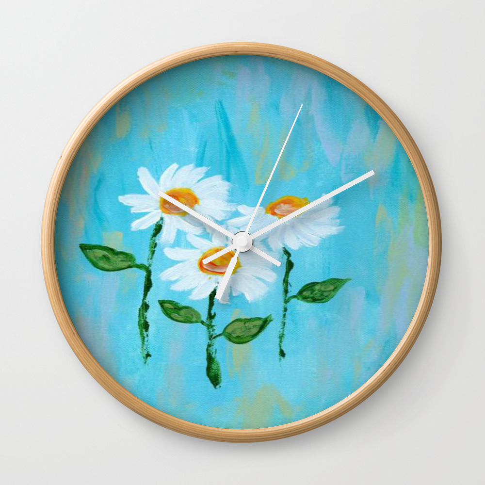 Three Daisies Floral Abstract Painting Flower Painting Light