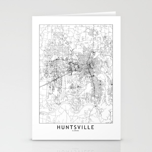 Huntsville White Map Stationery Cards
