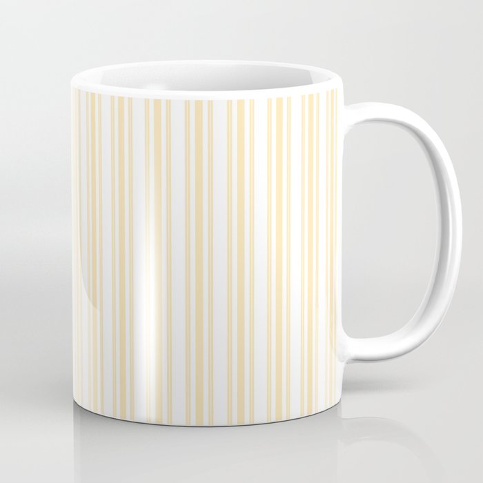 Trendy Large Buttercup Yellow Pastel Butter French Mattress Ticking Double Stripes Coffee Mug