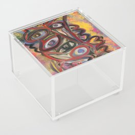 King Creature With Multiple Eyes Graffiti Expressionism Art Acrylic Box