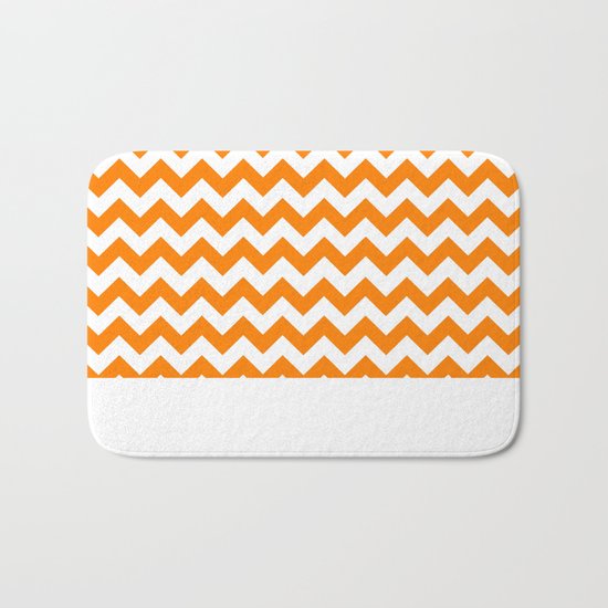 Chevron (Orange/White) Bath Mat