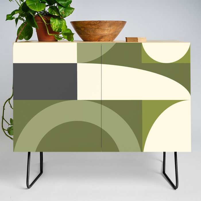 Abstract geometric arch circle colorblock 3 Credenza