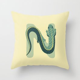 N for Newt Throw Pillow