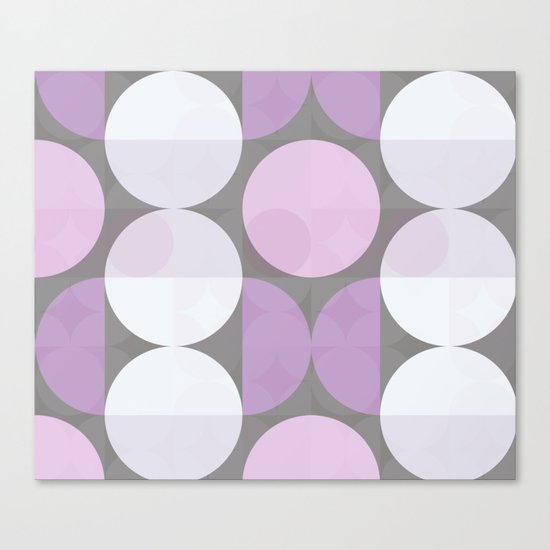 pink grey circular pattern Canvas Print
