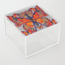 MODERN ART MONARCH BUTTERFLIES GREY DESIGN PATTERNS Acrylic Box