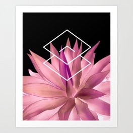 Agave geometrics III - pink Art Print