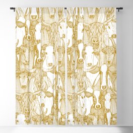 just cattle gold white Blackout Curtain